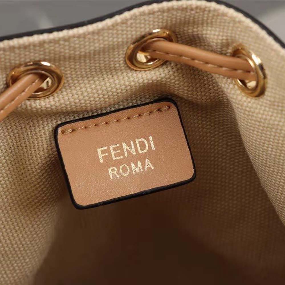 Fendi Women Mon Tresor Beige Raffia mini Bag in Calf Leather - image 5