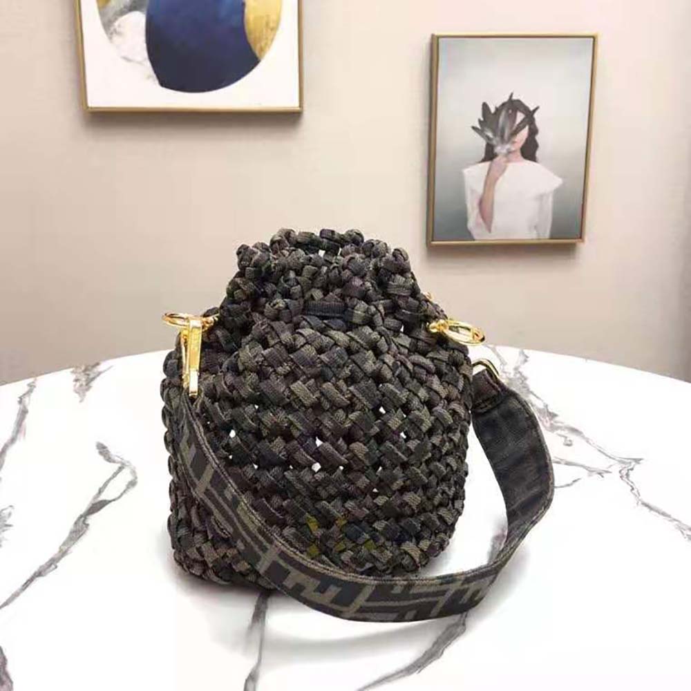 Fendi Women Mon Tresor Jacquard Fabric Interlace Mini-Bag - image 4