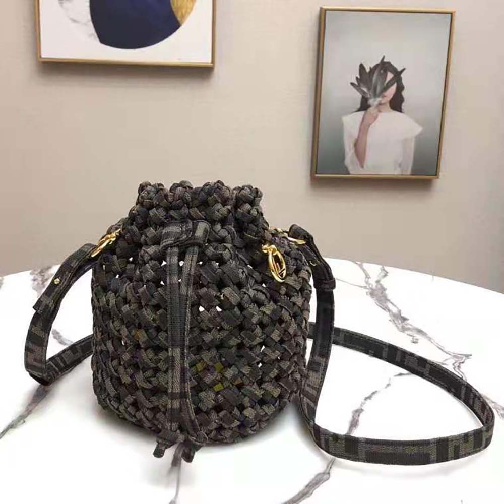 Fendi Women Mon Tresor Jacquard Fabric Interlace Mini-Bag - image 5