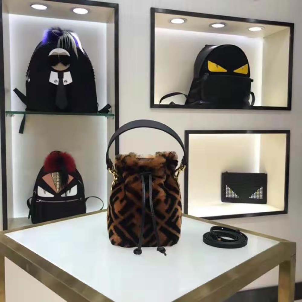 Close-up of gold-tone Fendi closure on Mon Tresor Mini-Bag