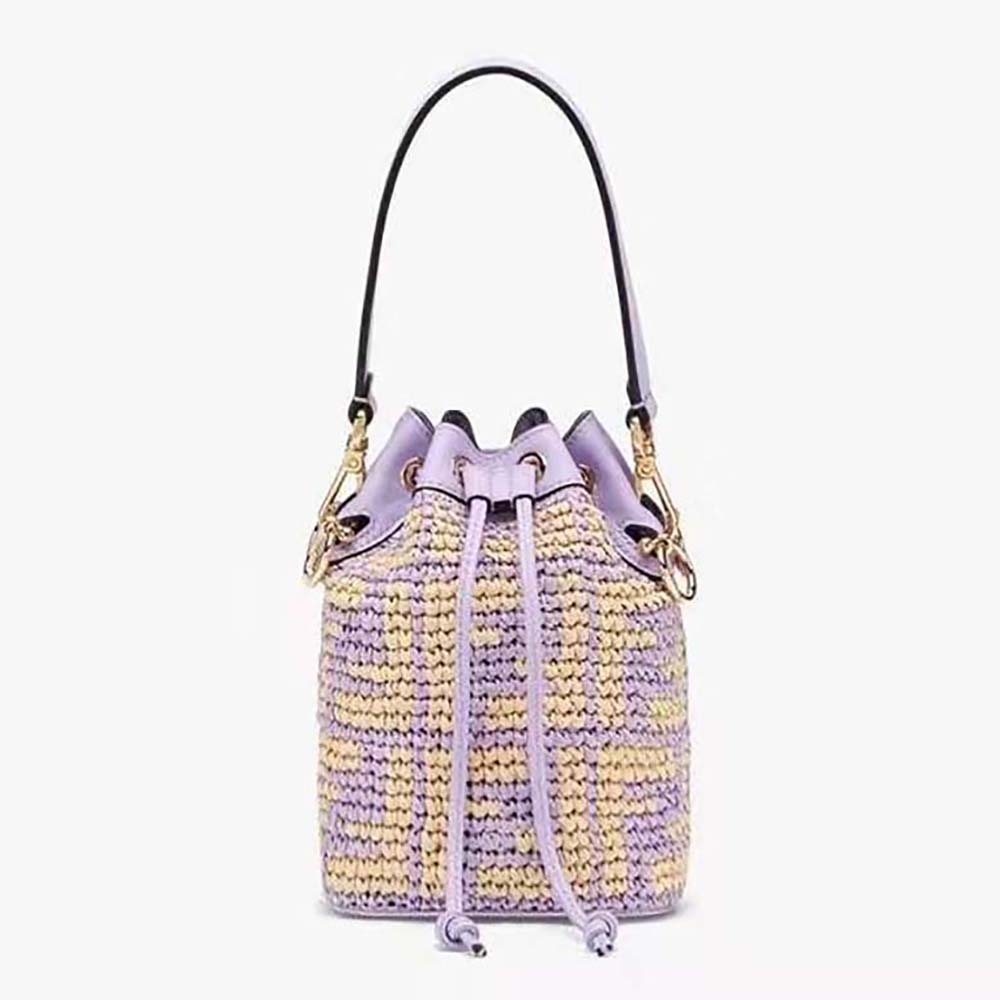 Fendi Women Mon Tresor Raffia Mini-Bag-Purple - image 1