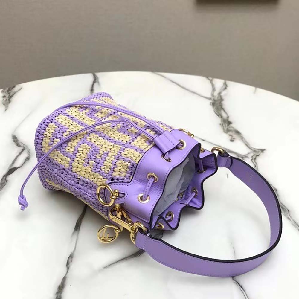 Fendi Women Mon Tresor Raffia Mini-Bag-Purple - image 6