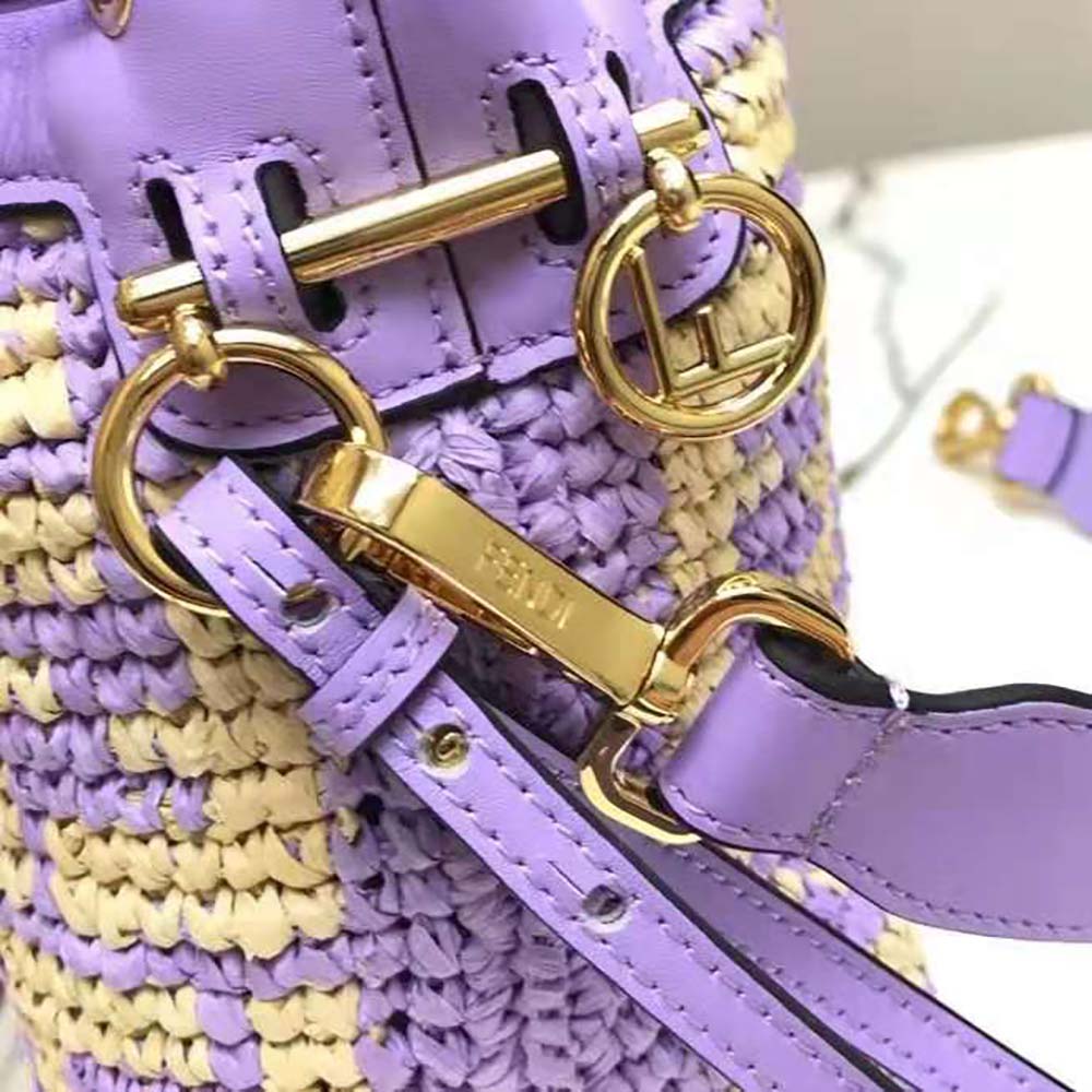 Fendi Women Mon Tresor Raffia Mini-Bag-Purple - image 7