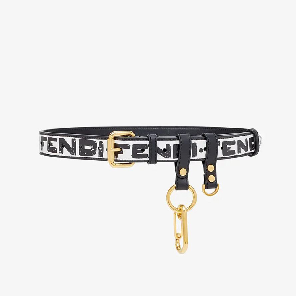 Front view of Fendi Women Multi-accessorized Fendi Belt with Key Ring and Clip