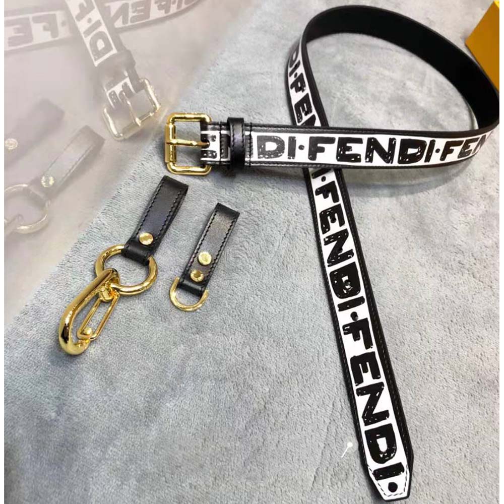 Side angle showing adjustable buckle on Fendi Women Multi-accessorized Fendi Belt