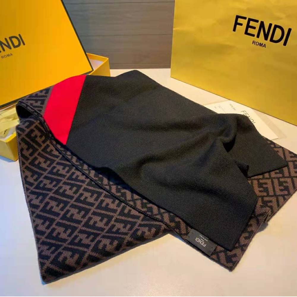 Fendi Women Multicolor Wool Scarf-Red - image 4