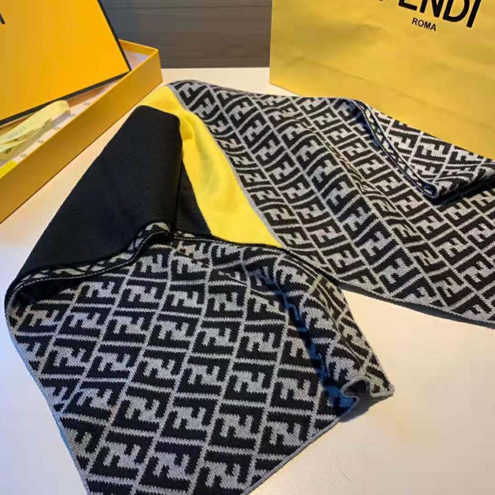 Fendi Women Multicolor Wool Scarf-Yellow - image 4