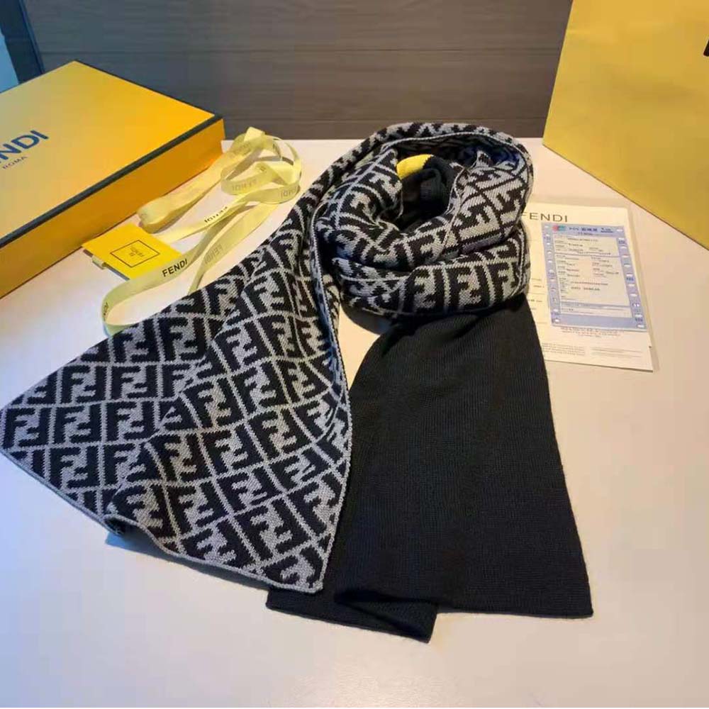 Fendi Women Multicolor Wool Scarf-Yellow - image 5