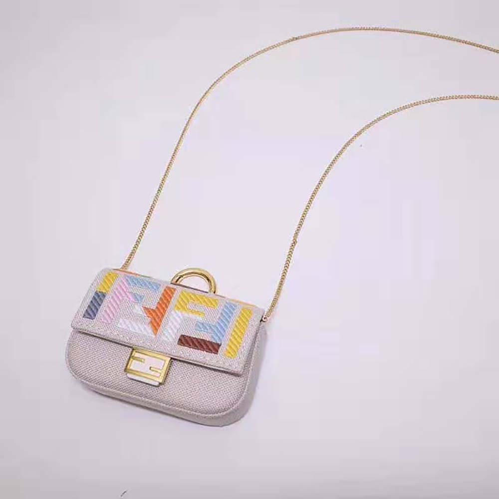 Fendi Women Nano Baguette Charm Beige Canvas Charm - image 10
