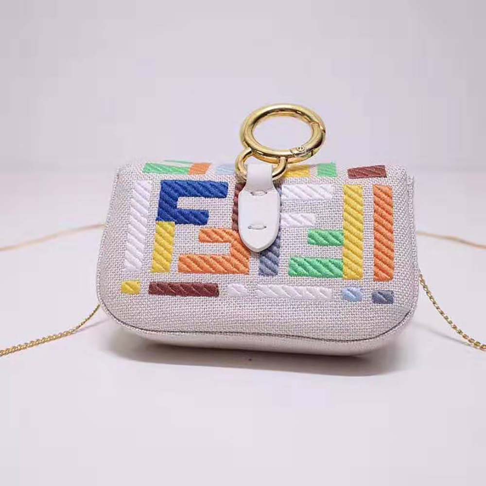Fendi Women Nano Baguette Charm Beige Canvas Charm - image 4