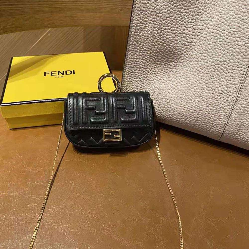 Fendi Women Nano Baguette Charm Black Nappa Leather Charm - image 4