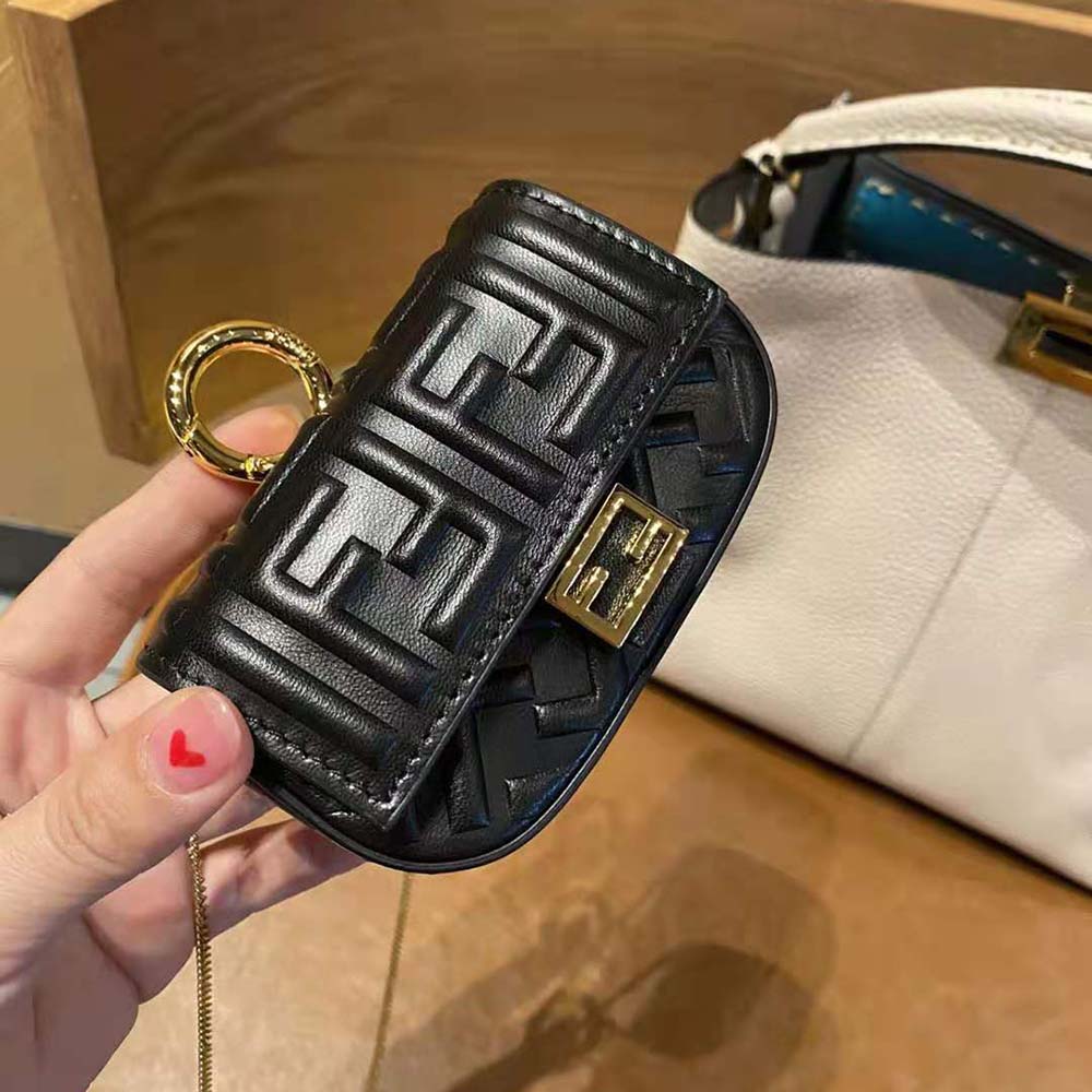 Fendi Women Nano Baguette Charm Black Nappa Leather Charm - image 5