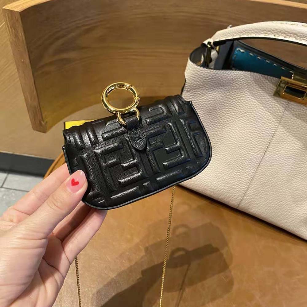 Fendi Women Nano Baguette Charm Black Nappa Leather Charm - image 6