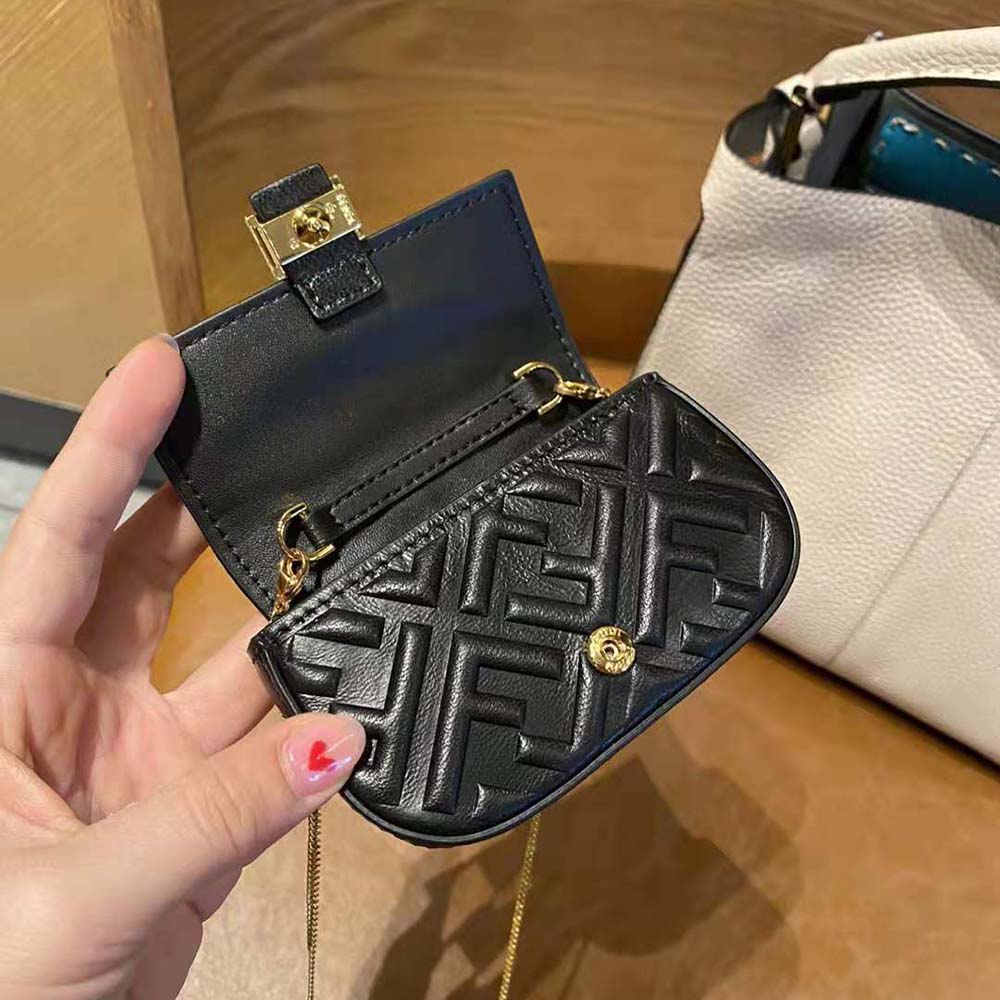 Fendi Women Nano Baguette Charm Black Nappa Leather Charm - image 7