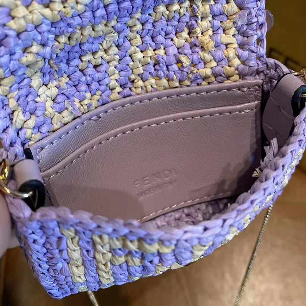 Fendi Women Nano Baguette Charm Lilac Raffia Charm - image 9