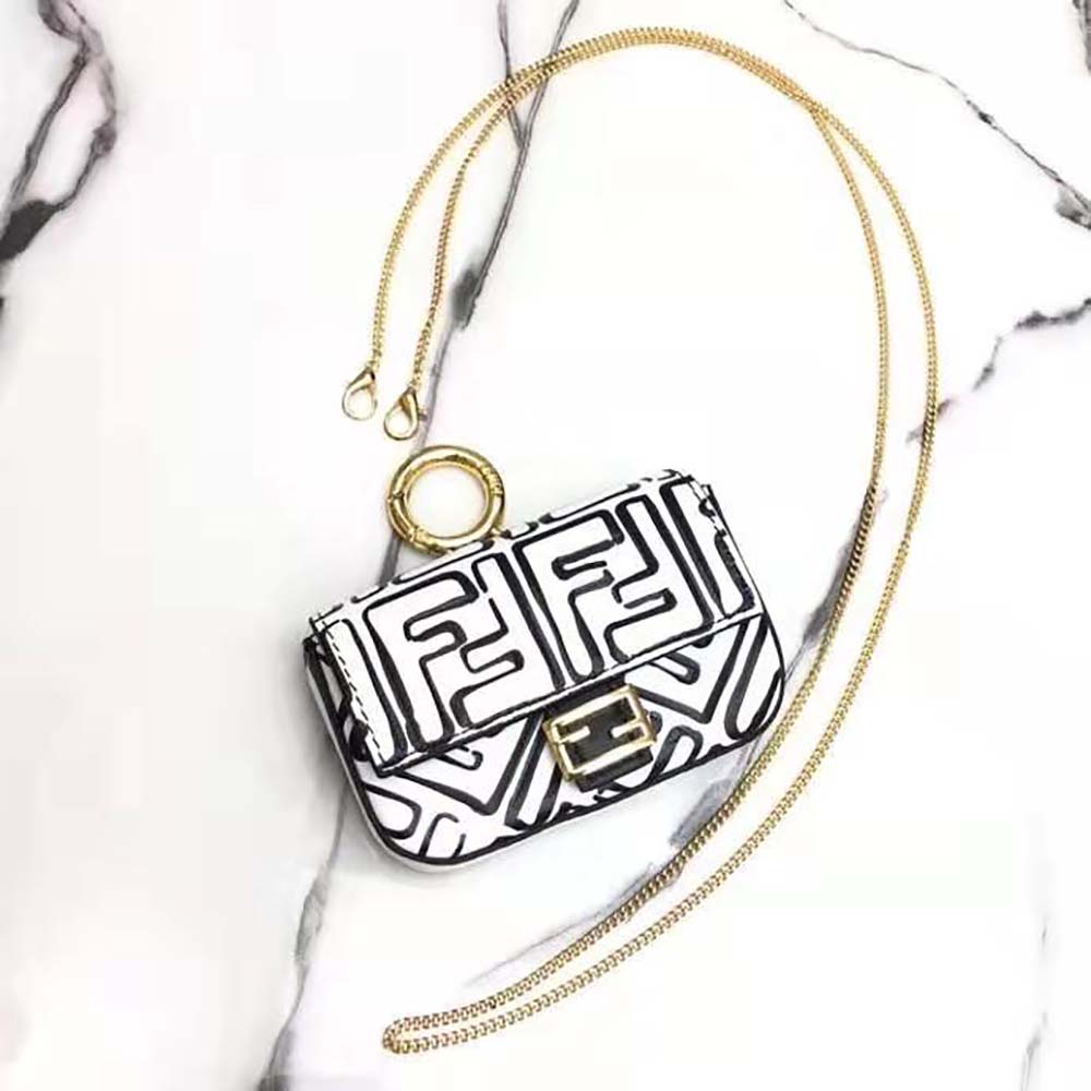 Fendi Women Nano Baguette Charm White Nappa Leather Charm - image 5