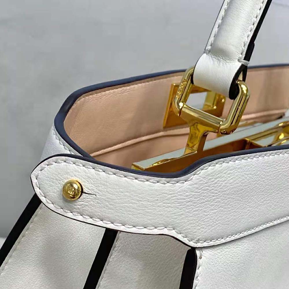 Fendi Women Peekaboo Iseeu Medium Leather Bag-White - image 8