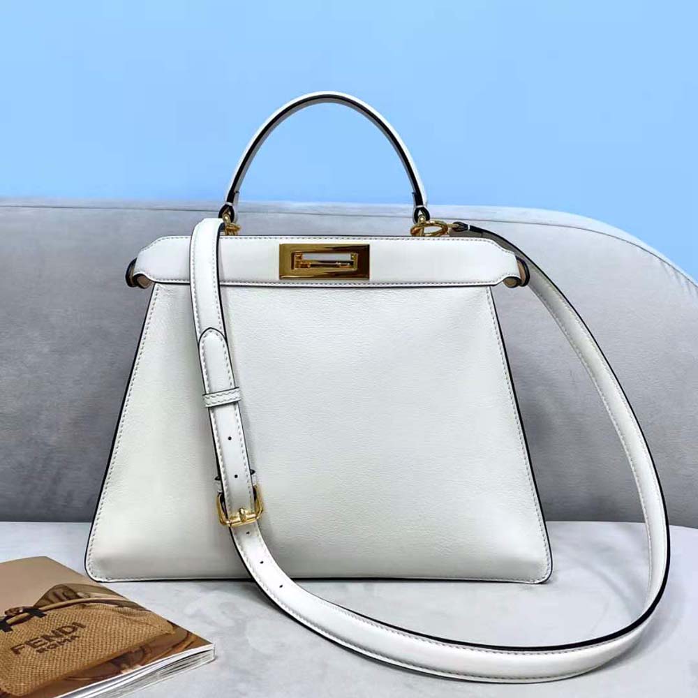 Fendi Women Peekaboo Iseeu Medium Leather Bag-White - image 3