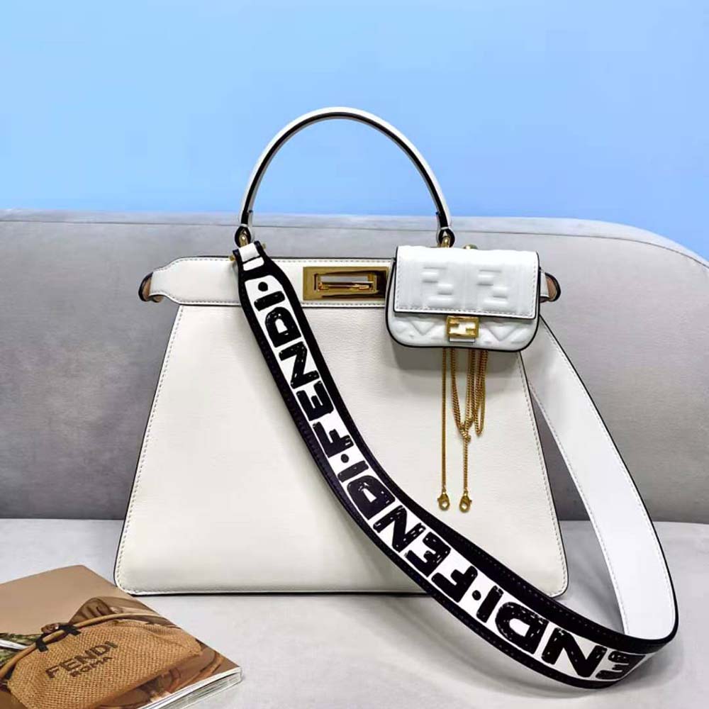 Fendi Women Peekaboo Iseeu Medium Leather Bag-White - image 4