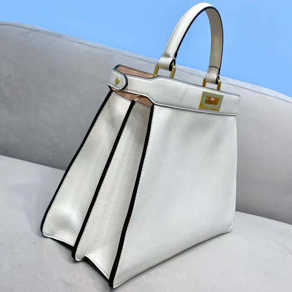 Fendi Women Peekaboo Iseeu Medium Leather Bag-White - image 6