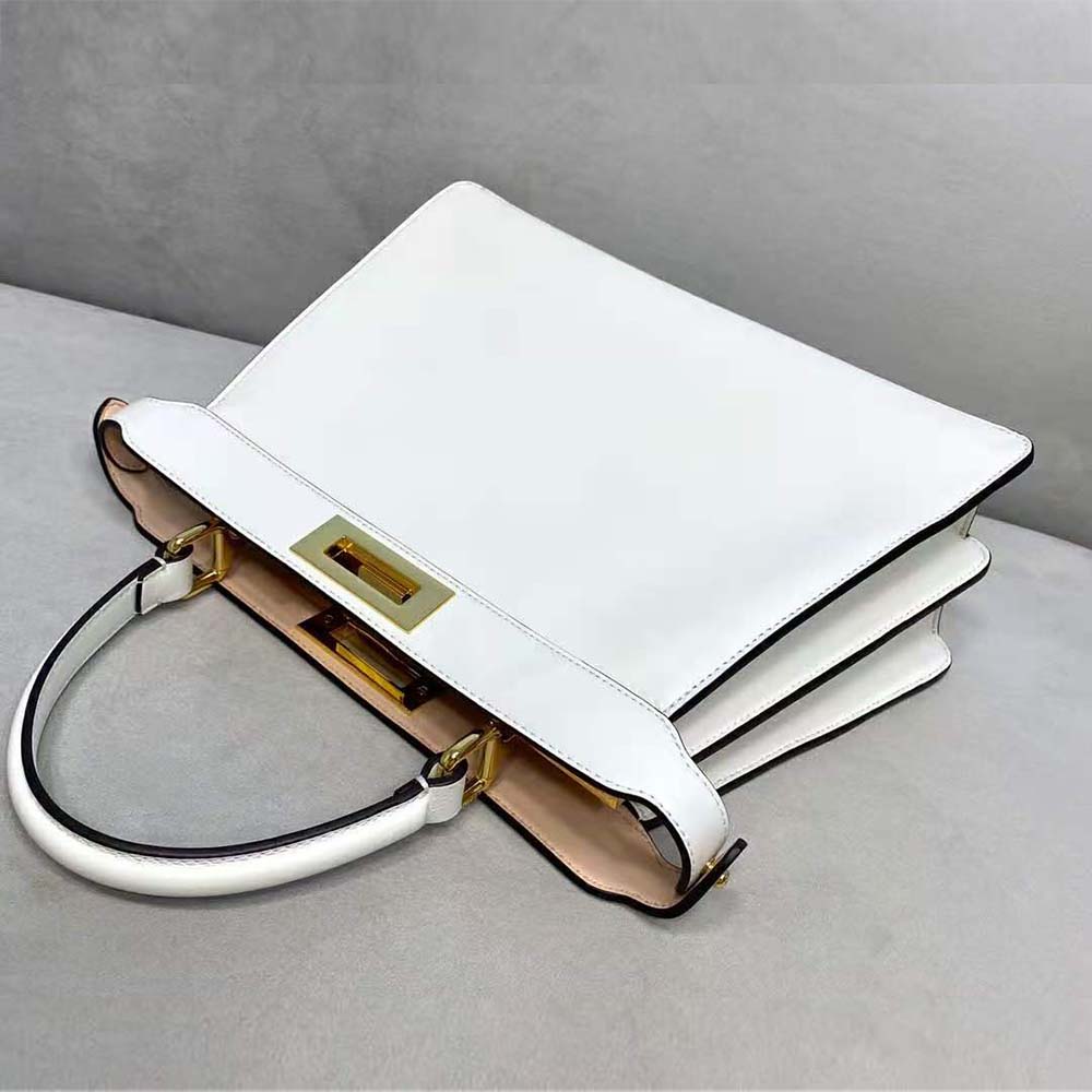 Fendi Women Peekaboo Iseeu Medium Leather Bag-White - image 5