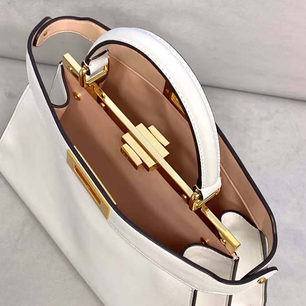 Fendi Women Peekaboo Iseeu Medium Leather Bag-White - image 7