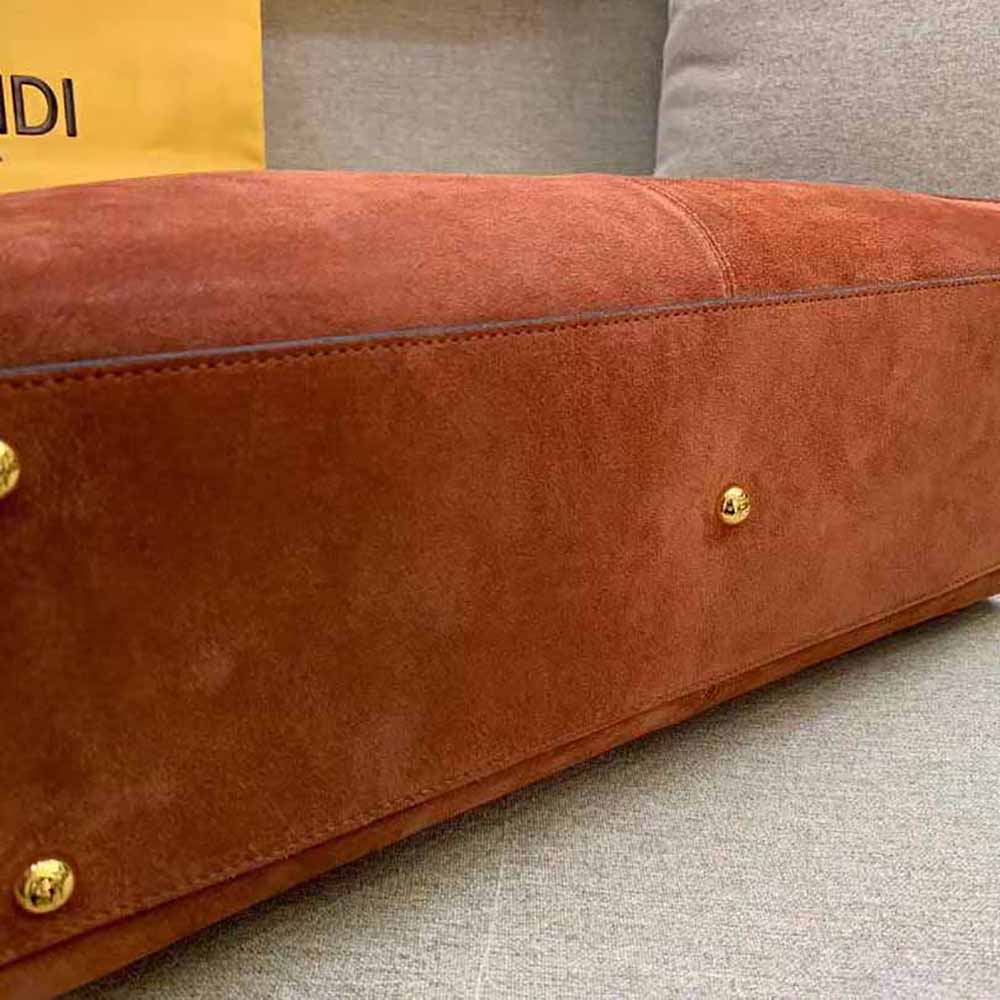 Fendi Women Peekaboo X-Lite Medium Brown Suede Bag - image 7
