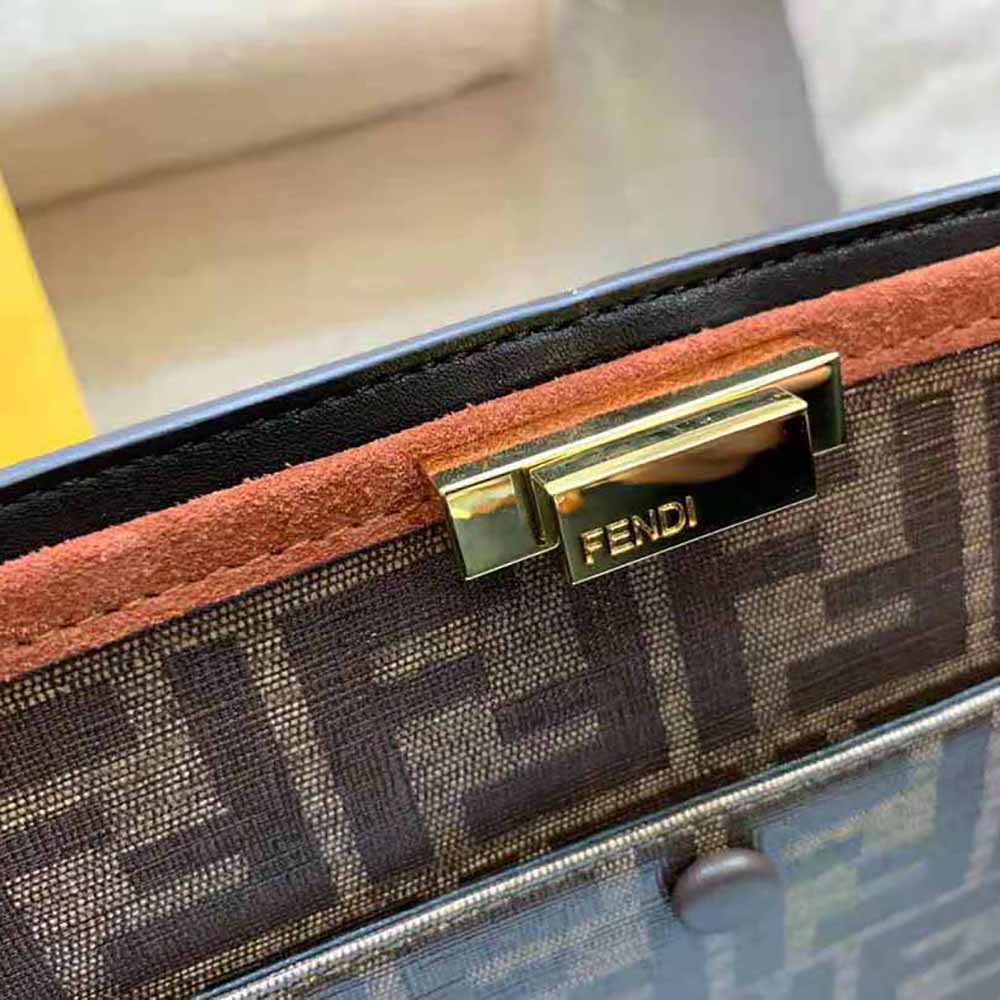 Fendi Women Peekaboo X-Lite Medium Brown Suede Bag - image 8