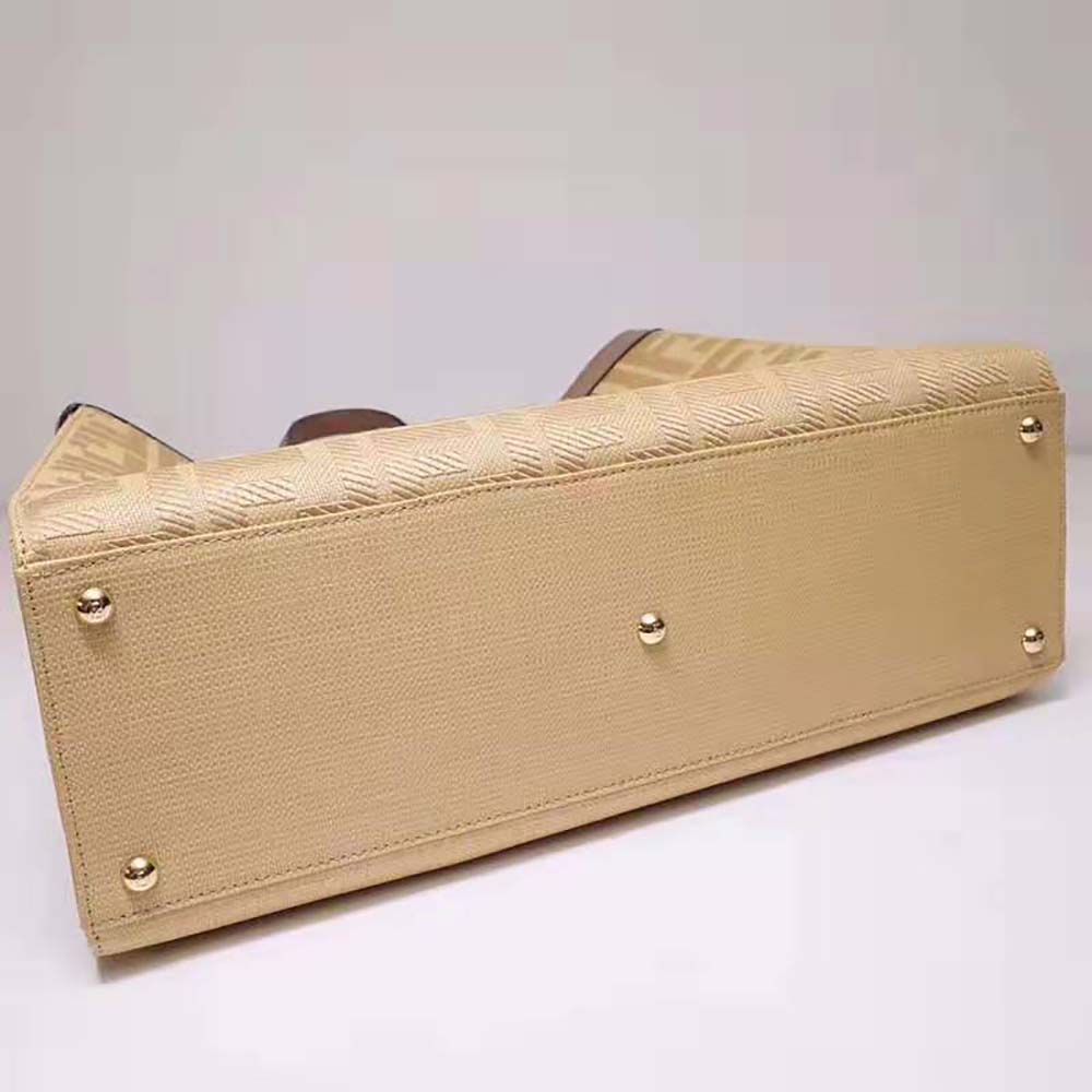 Fendi Women Peekaboo X-Tote Beige Canvas Bag - image 6