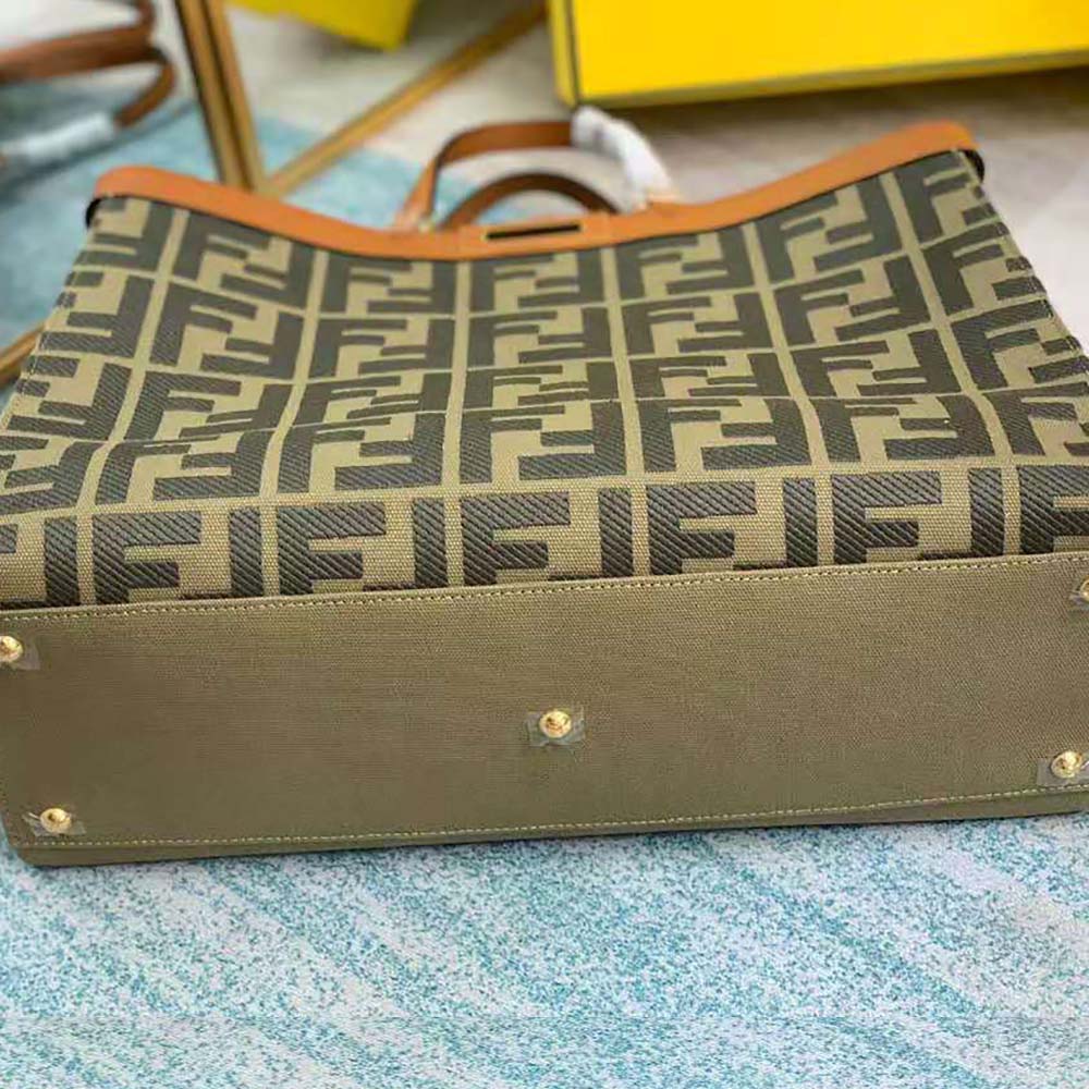 Fendi Women Peekaboo X-Tote Green Canvas Bag - image 6