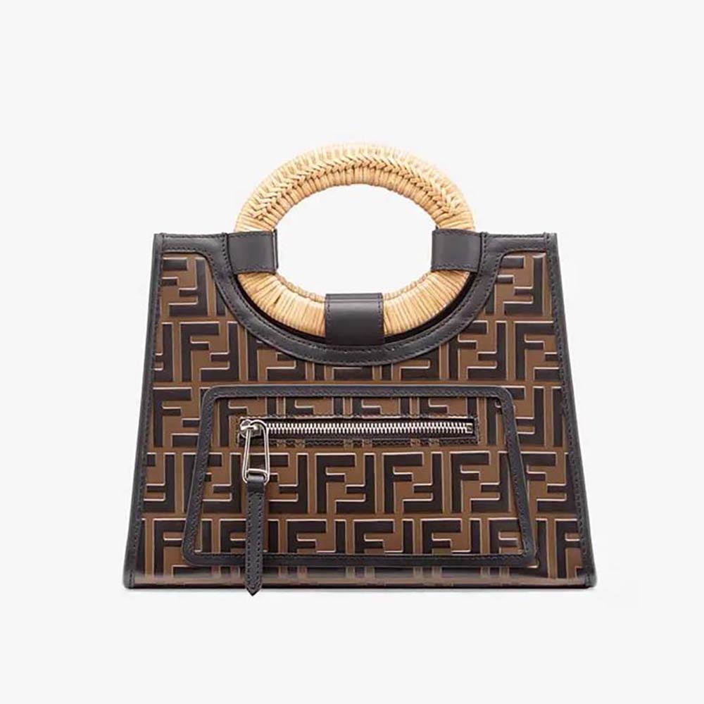 Front view of Fendi Women Runaway Shopper Multicolor Leather Shopper