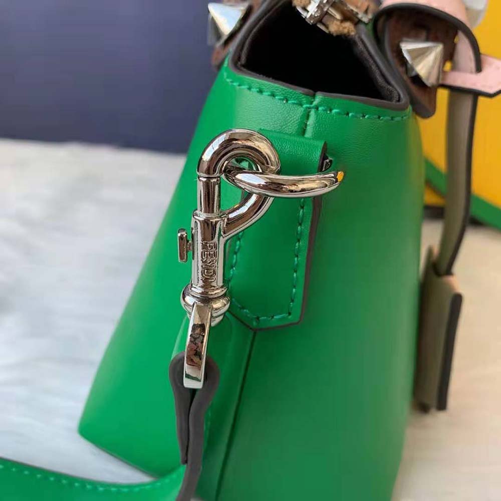 Fendi Women by the way Mini Multicolor Leather Boston Bag-Green - image 8