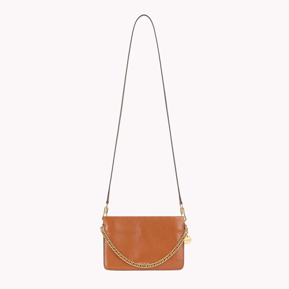 Front view of Givenchy Women Cross3 Bag in Grained Leather and Suede-Brown