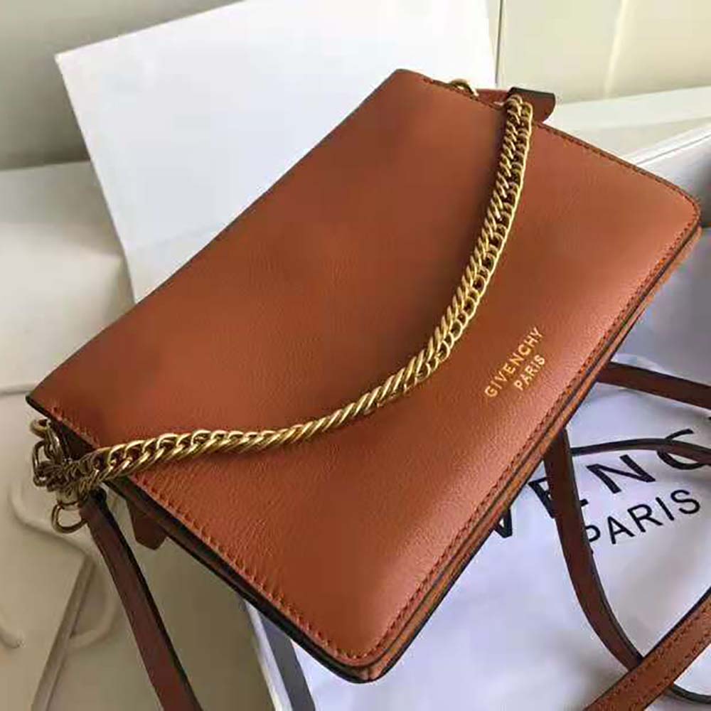 Side angle showing suede detail on Givenchy Women Cross3 Bag brown