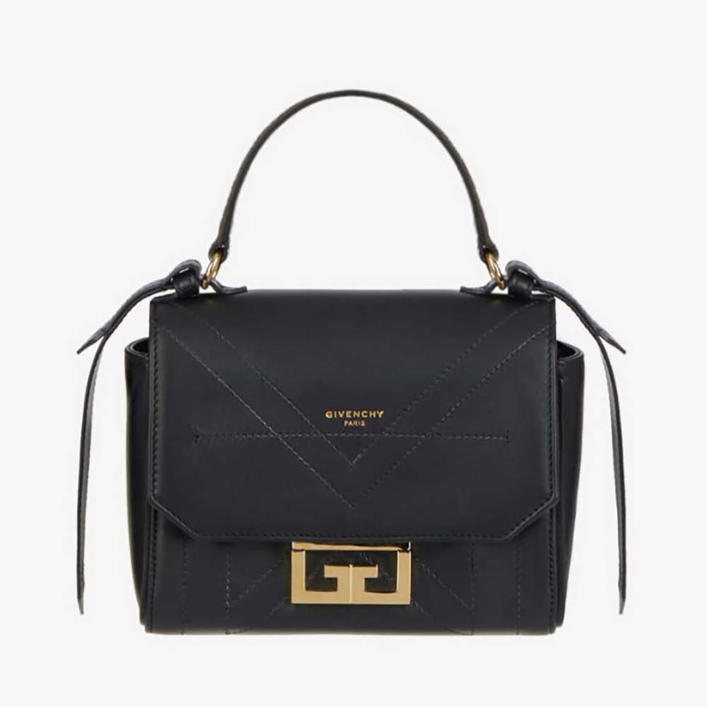 Front view of Givenchy Women Mini Eden Bag in Smooth Leather-Black