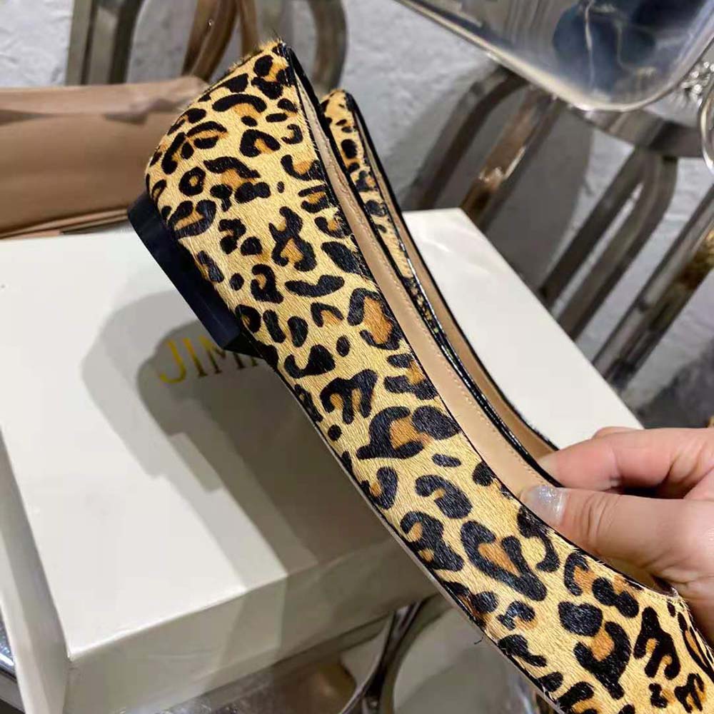 Jimmy Choo Women Mirele Flat Natural Mix Leopard Print Pony Flats with JC Emblem - image 9