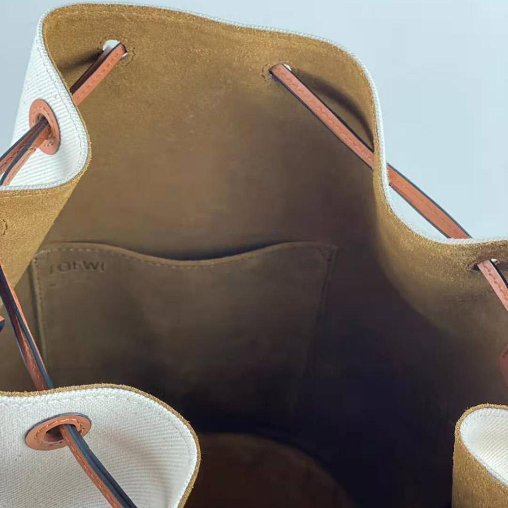 Loewe Women Balloon Bag in Canvas and Calfskin-Brown - image 8