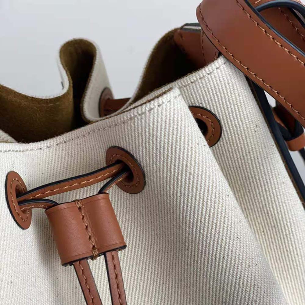 Loewe Women Balloon Bag in Canvas and Calfskin-Brown - image 9