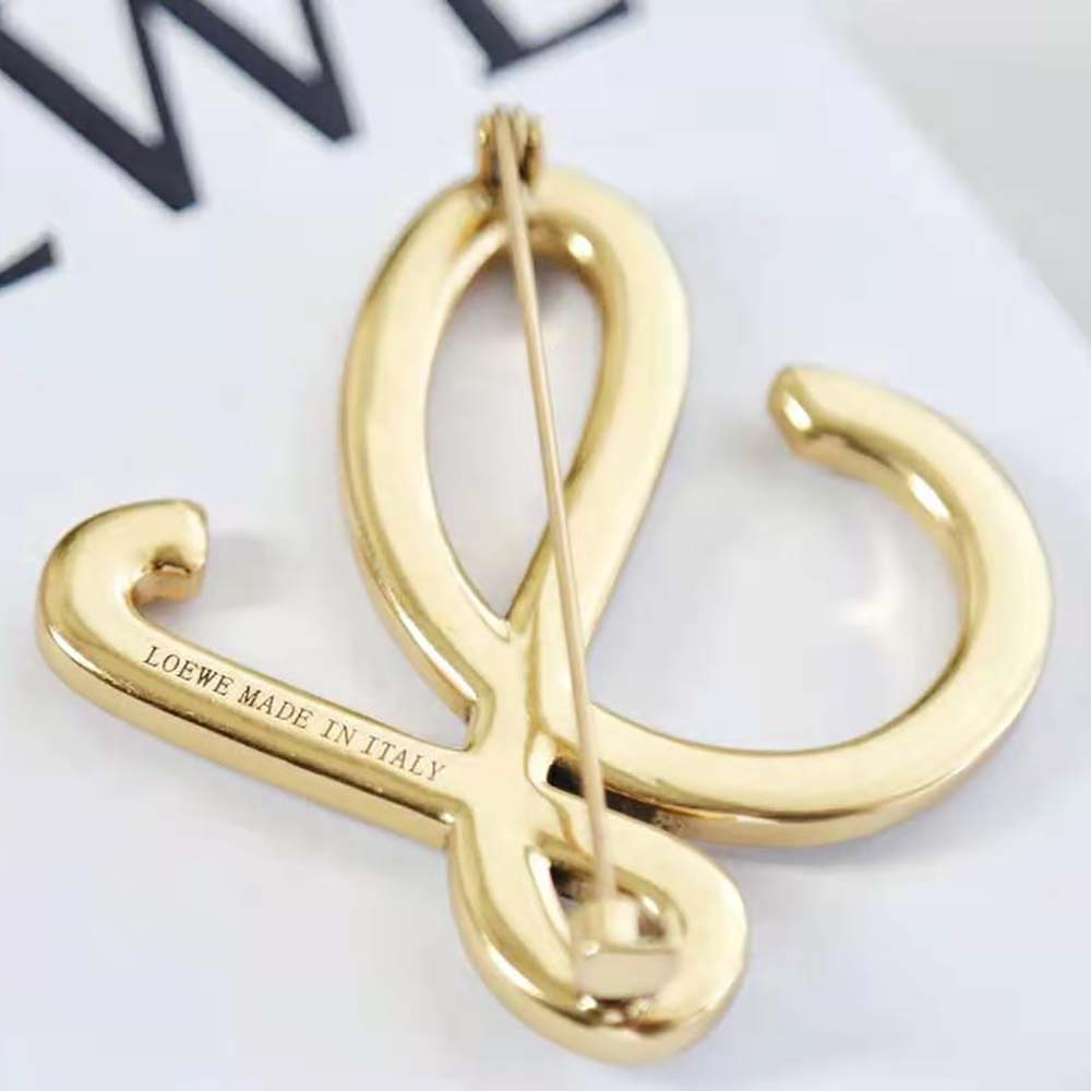 Loewe Women Brooch in Metal and Pearls - image 8