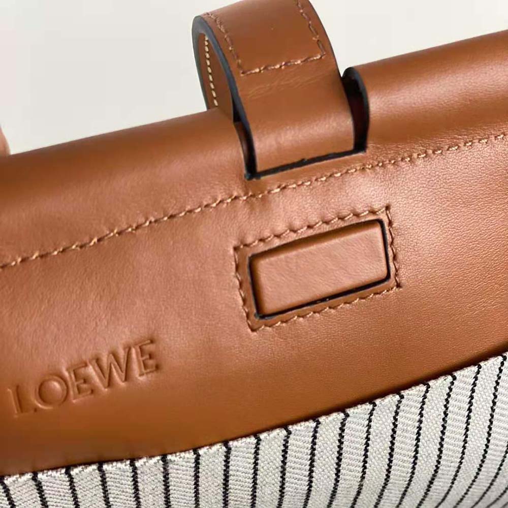 Loewe Women Cushion Tote Bag in Canvas and Calfskin-Brown - image 8