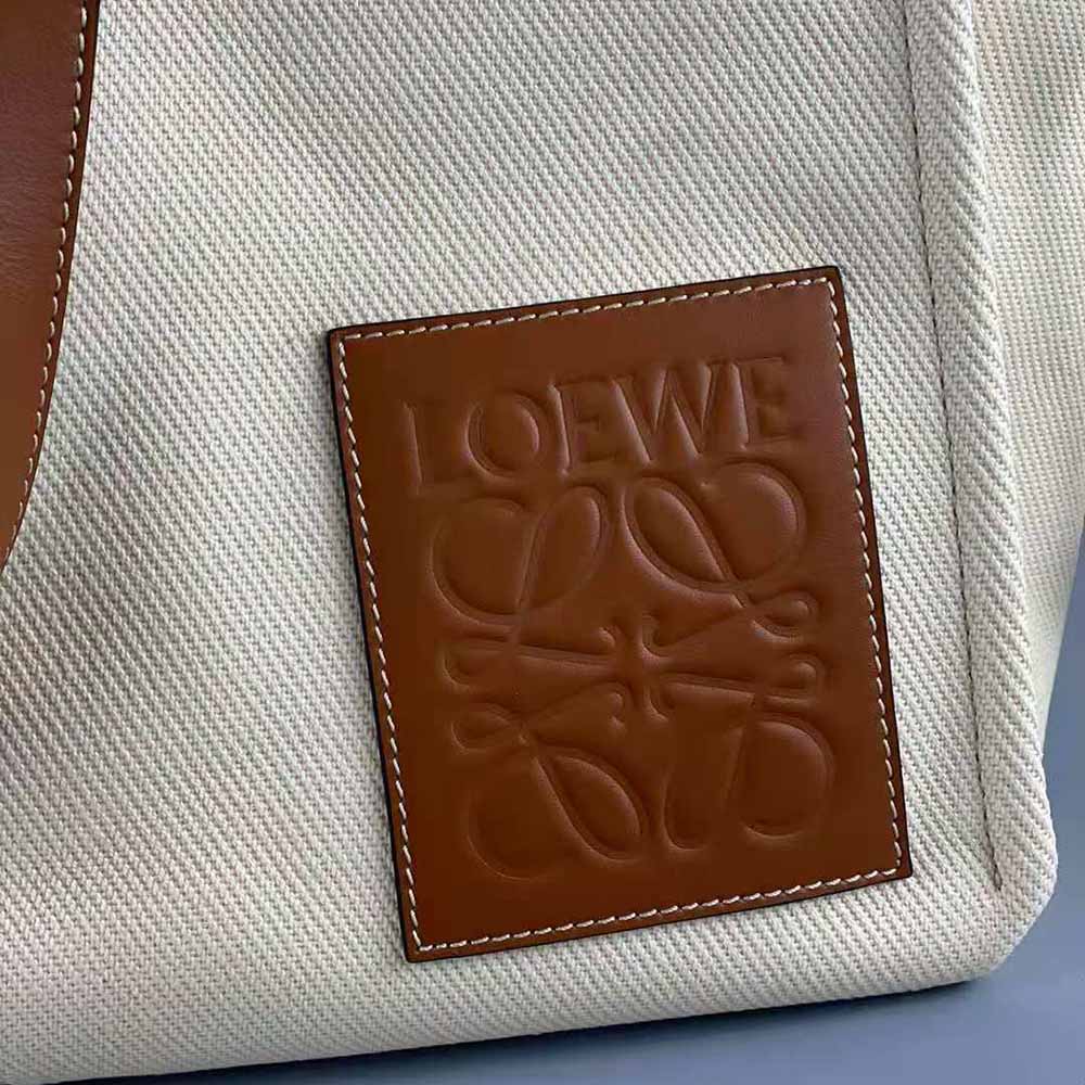 Loewe Women Cushion Tote Bag in Canvas and Calfskin-Brown - image 7
