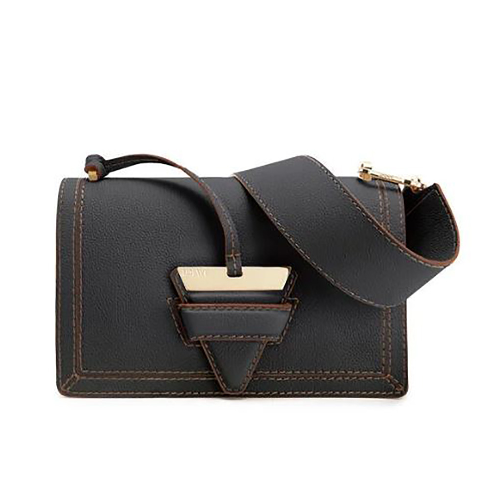 Loewe Women Mini Barcelona Bag in Soft Grained Calfskin-Black