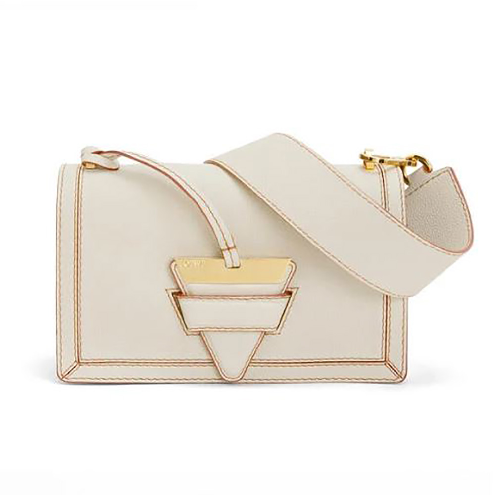 Loewe Women Mini Barcelona Bag in Soft Grained Calfskin-White