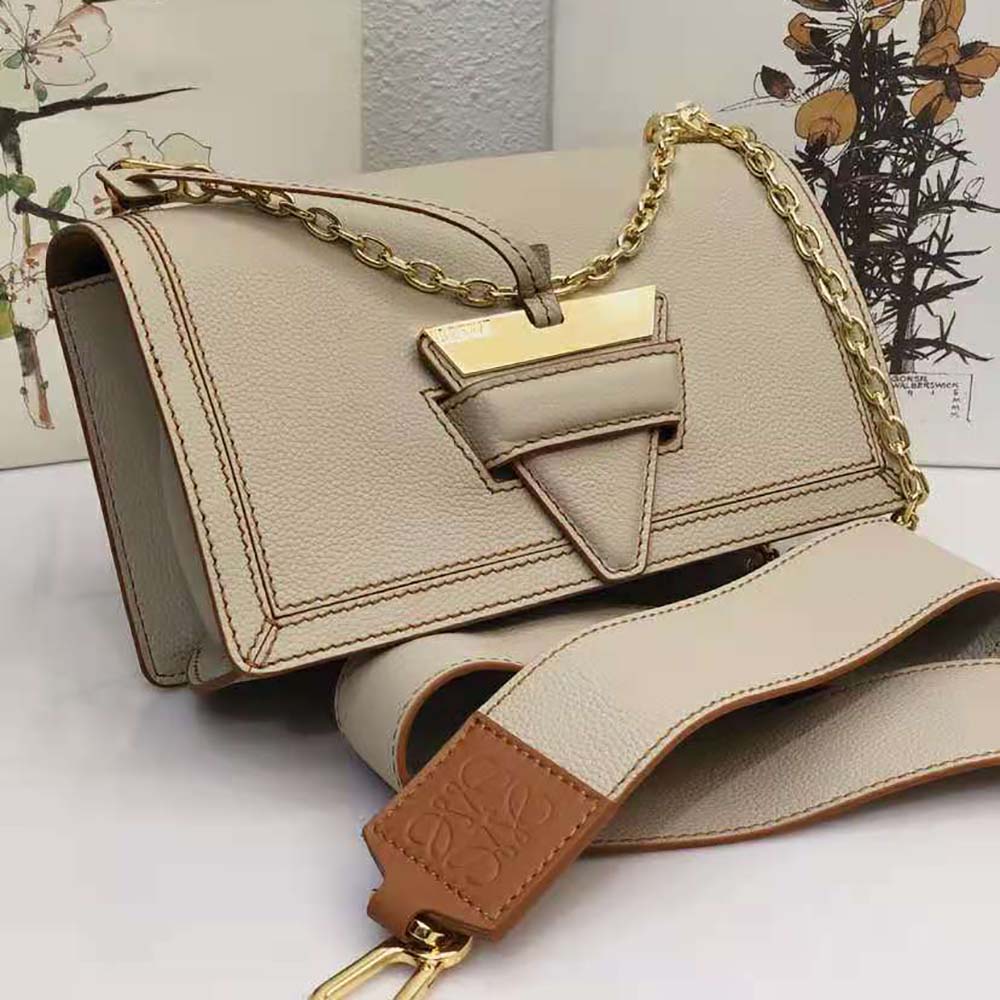 Close-up of signature anagram clasp on Loewe Mini Barcelona Bag