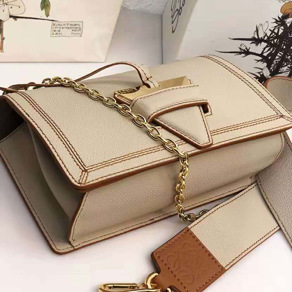 Side angle showing adjustable strap on Loewe Women Mini Barcelona Bag