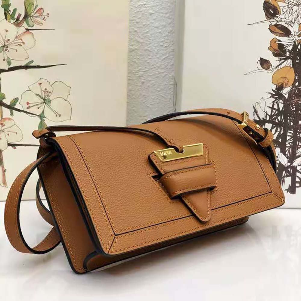 Loewe Women Mini Barcelona Soft Bag in Soft Grained Calfskin-Brown - image 4
