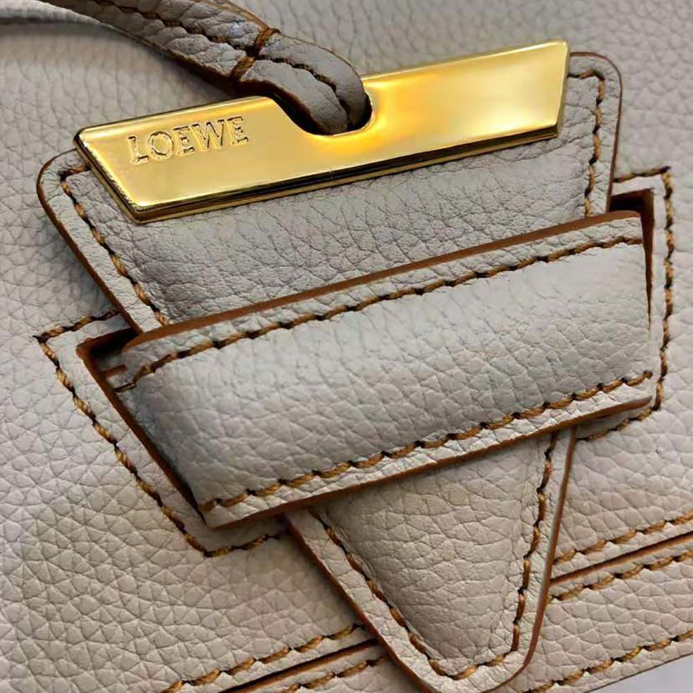 Loewe Women Mini Barcelona Soft Bag in Soft Grained Calfskin-White - image 6