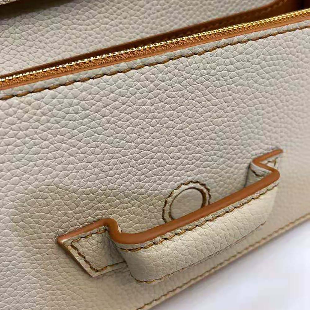 Loewe Women Mini Barcelona Soft Bag in Soft Grained Calfskin-White - image 5