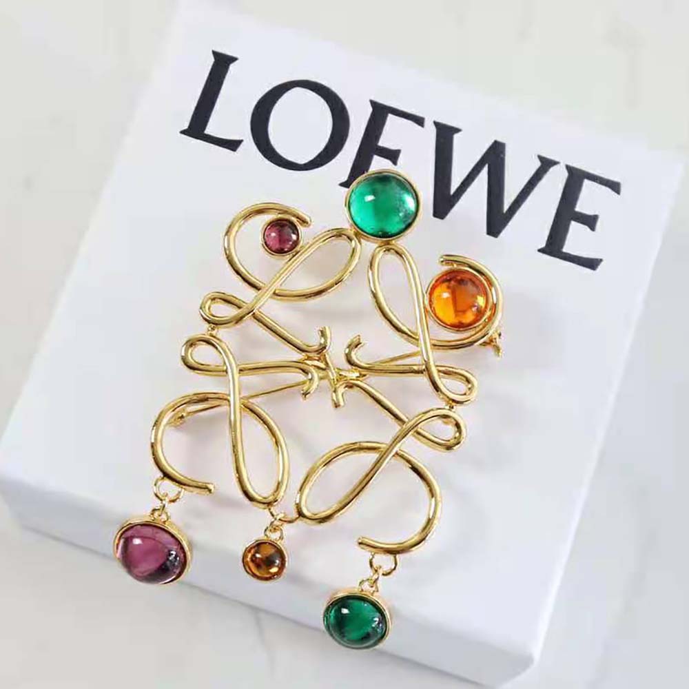Loewe Women Small Anagram Brooch in Metal - image 4