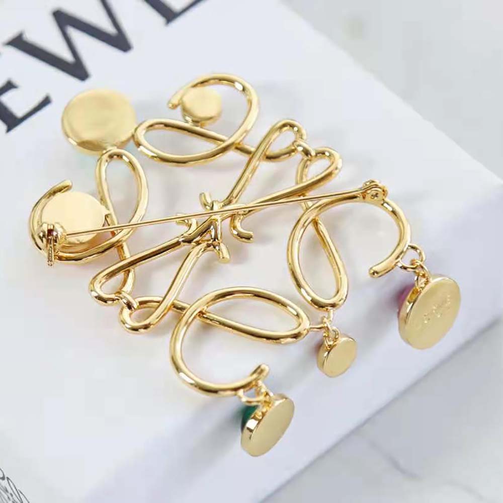 Loewe Women Small Anagram Brooch in Metal - image 5
